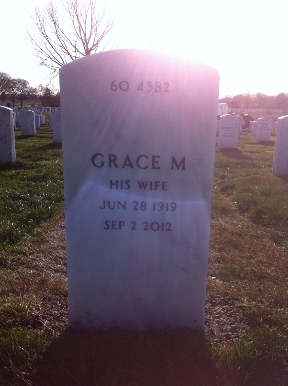 Back of headstone — Roye Moye