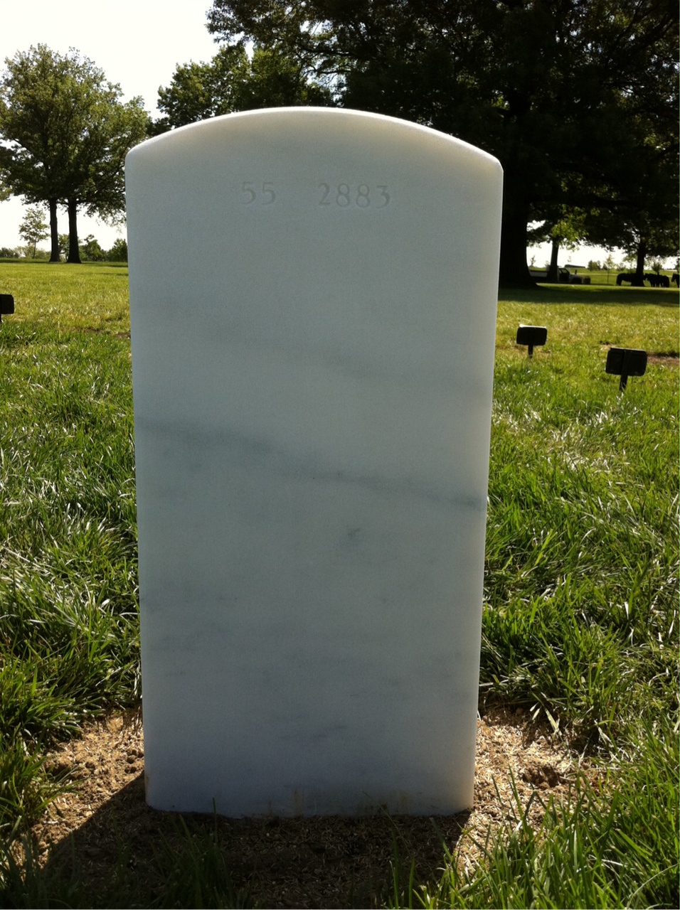 Back of headstone — Stacy A Parker
