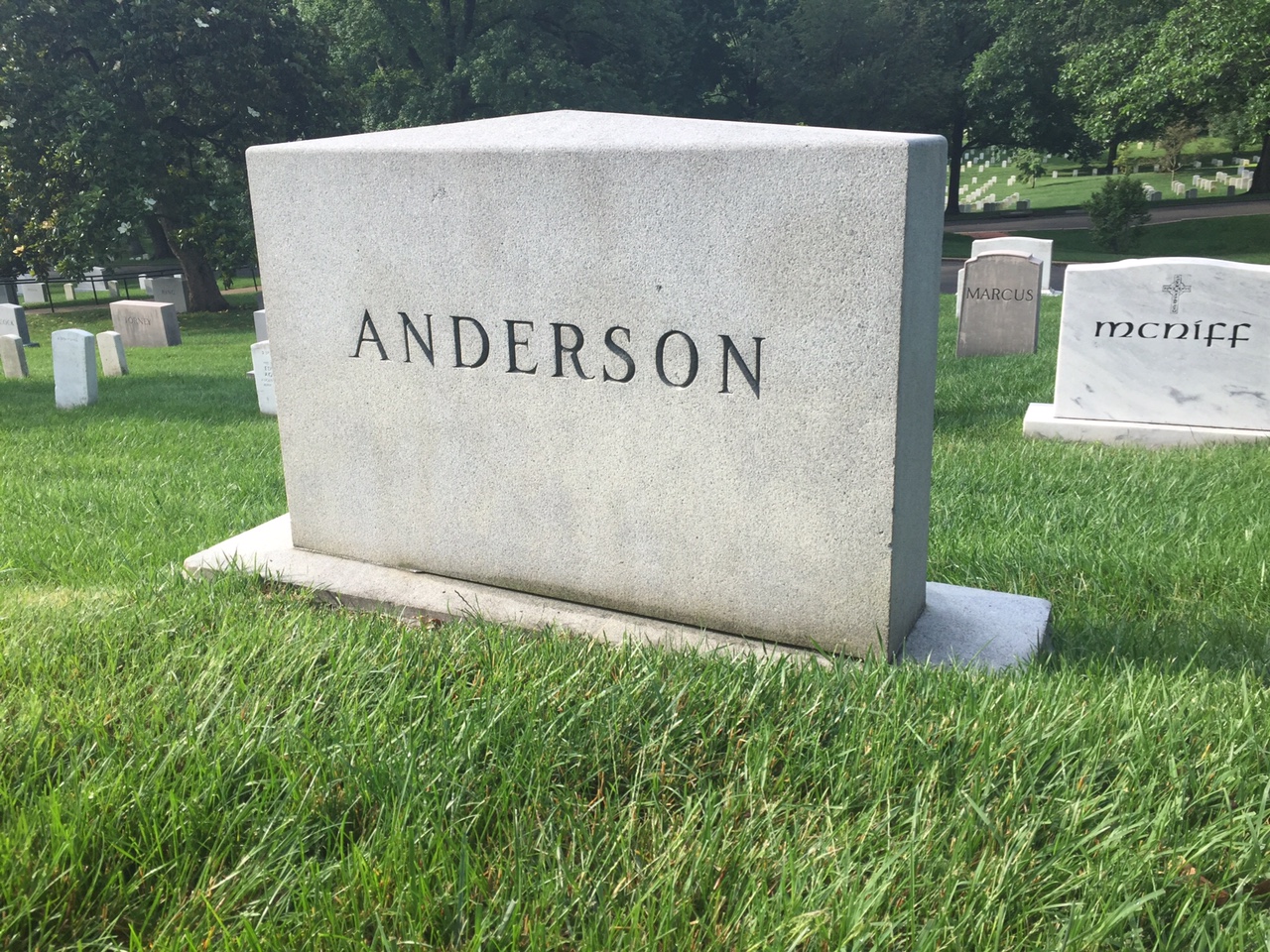 Back of headstone — Mertie Anderson