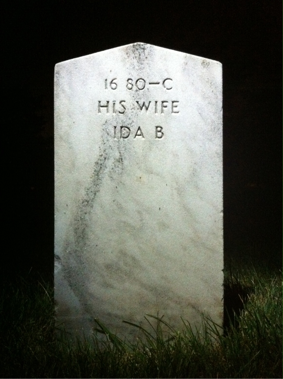 Back of headstone — Charles Ashton