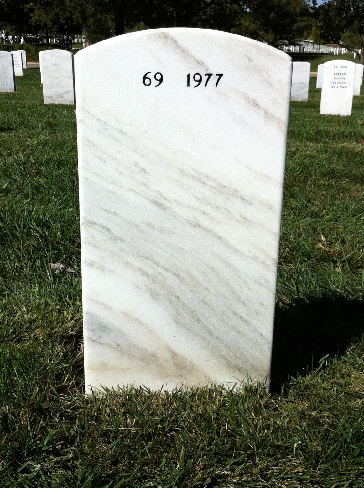 Back of headstone — Johnnie Wilson