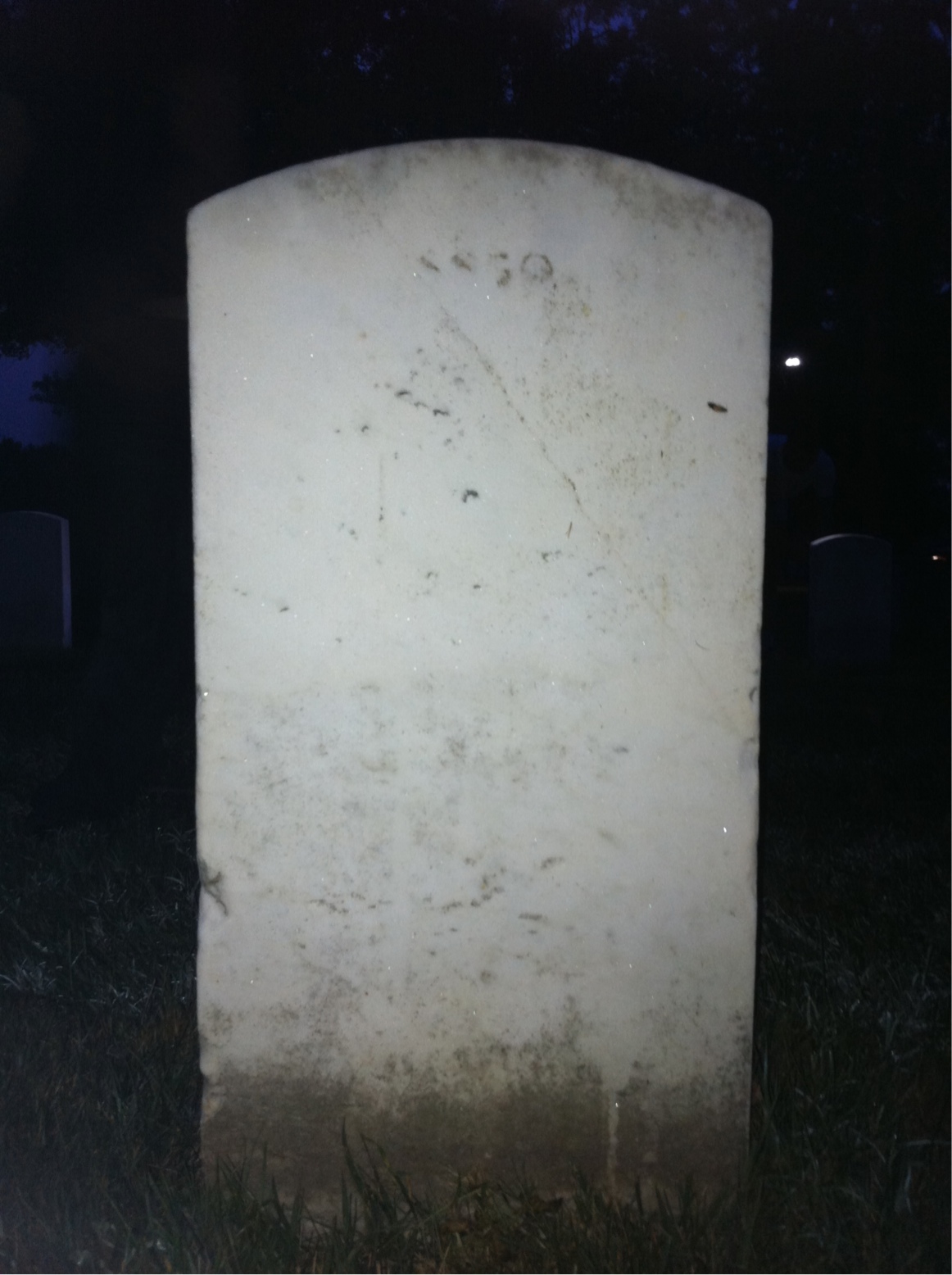 Back of headstone — George Anderson