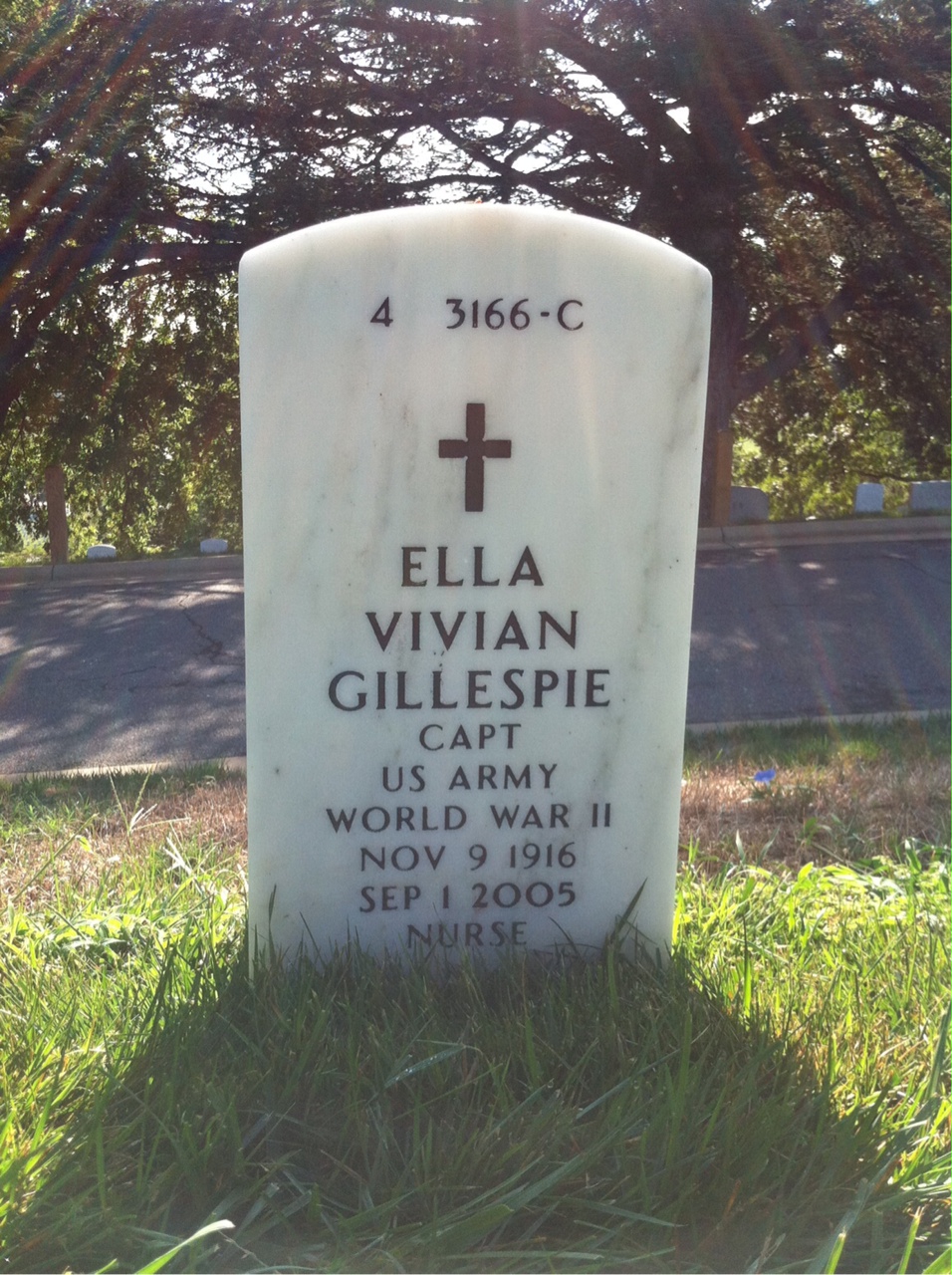 Back of headstone — Berkeley Gillespie