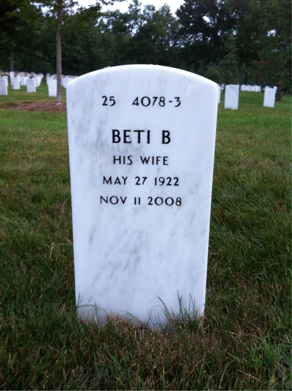 Back of headstone — Carroll Briscoe