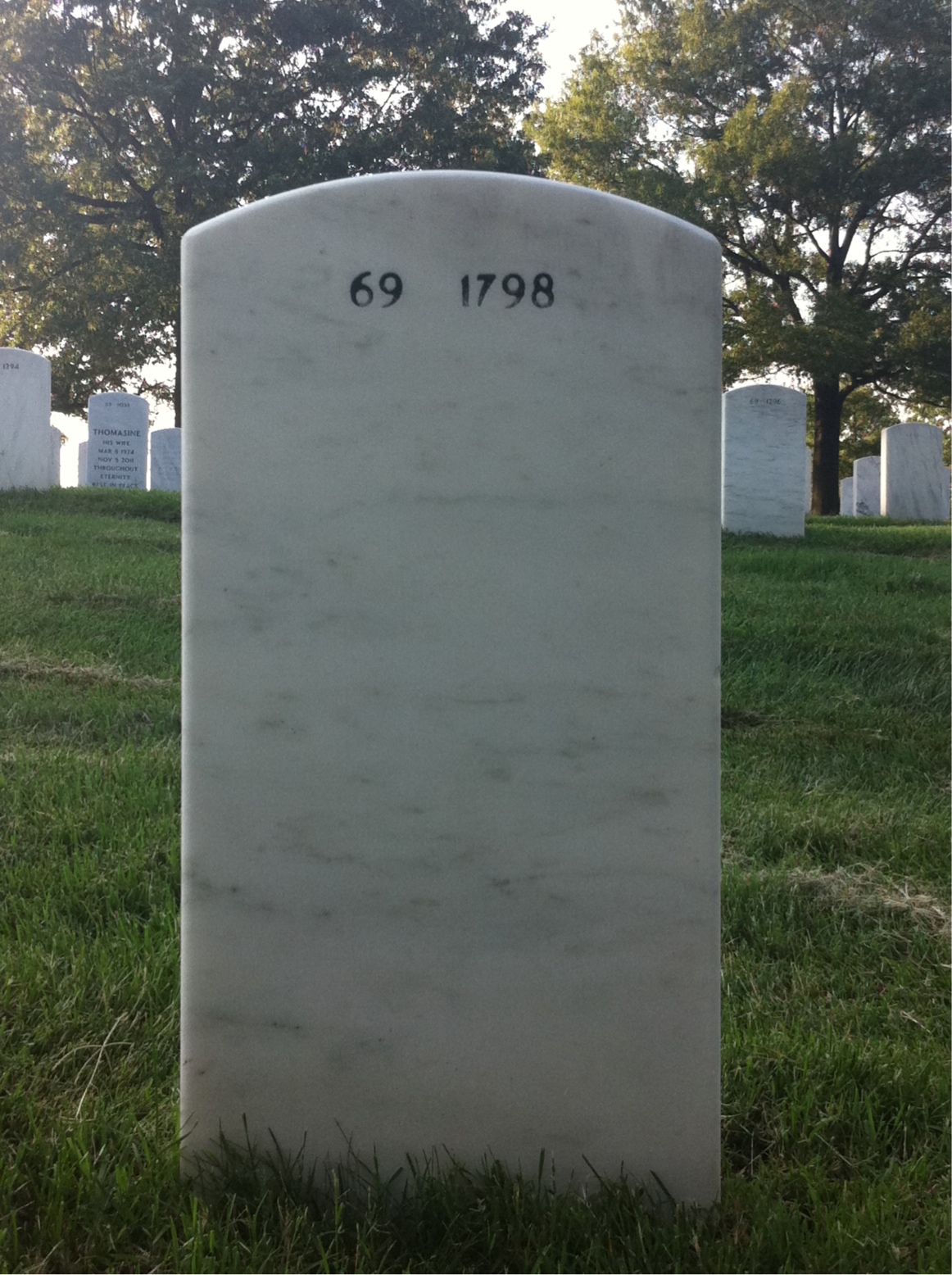 Back of headstone — William Carr
