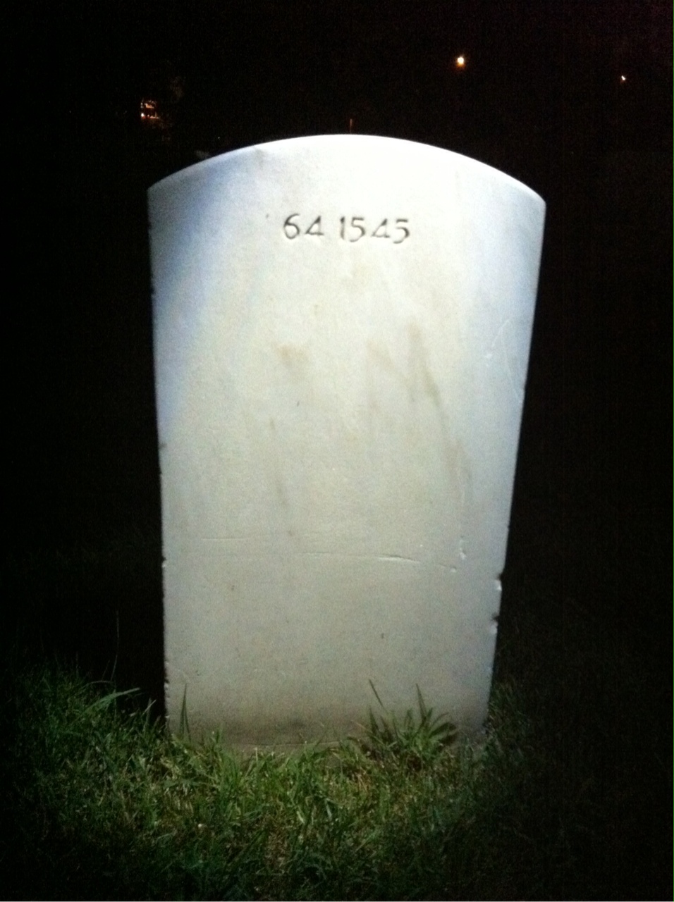Back of headstone — John Mitchell