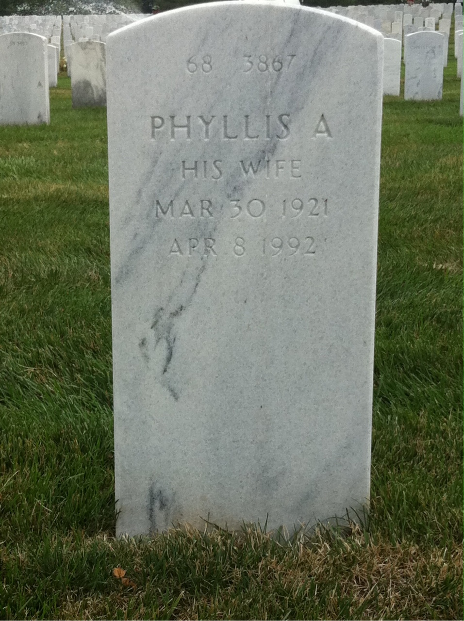 Back of headstone — John Martaus