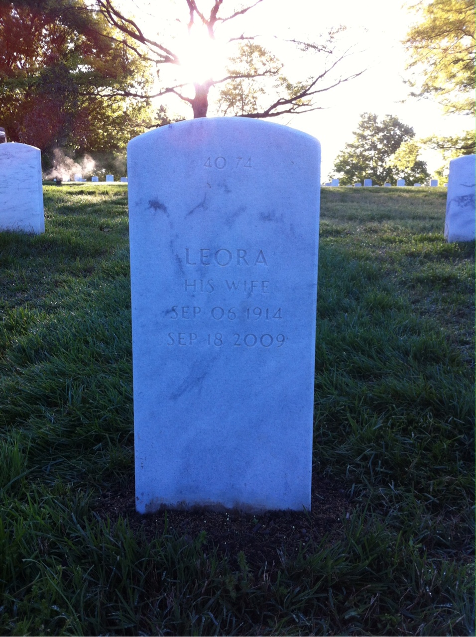Back of headstone — Karl Landstrom