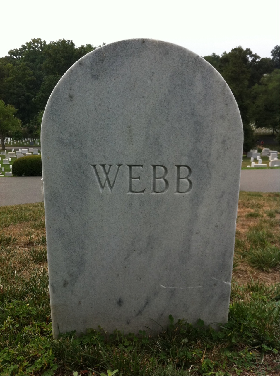 Back of headstone — James Webb