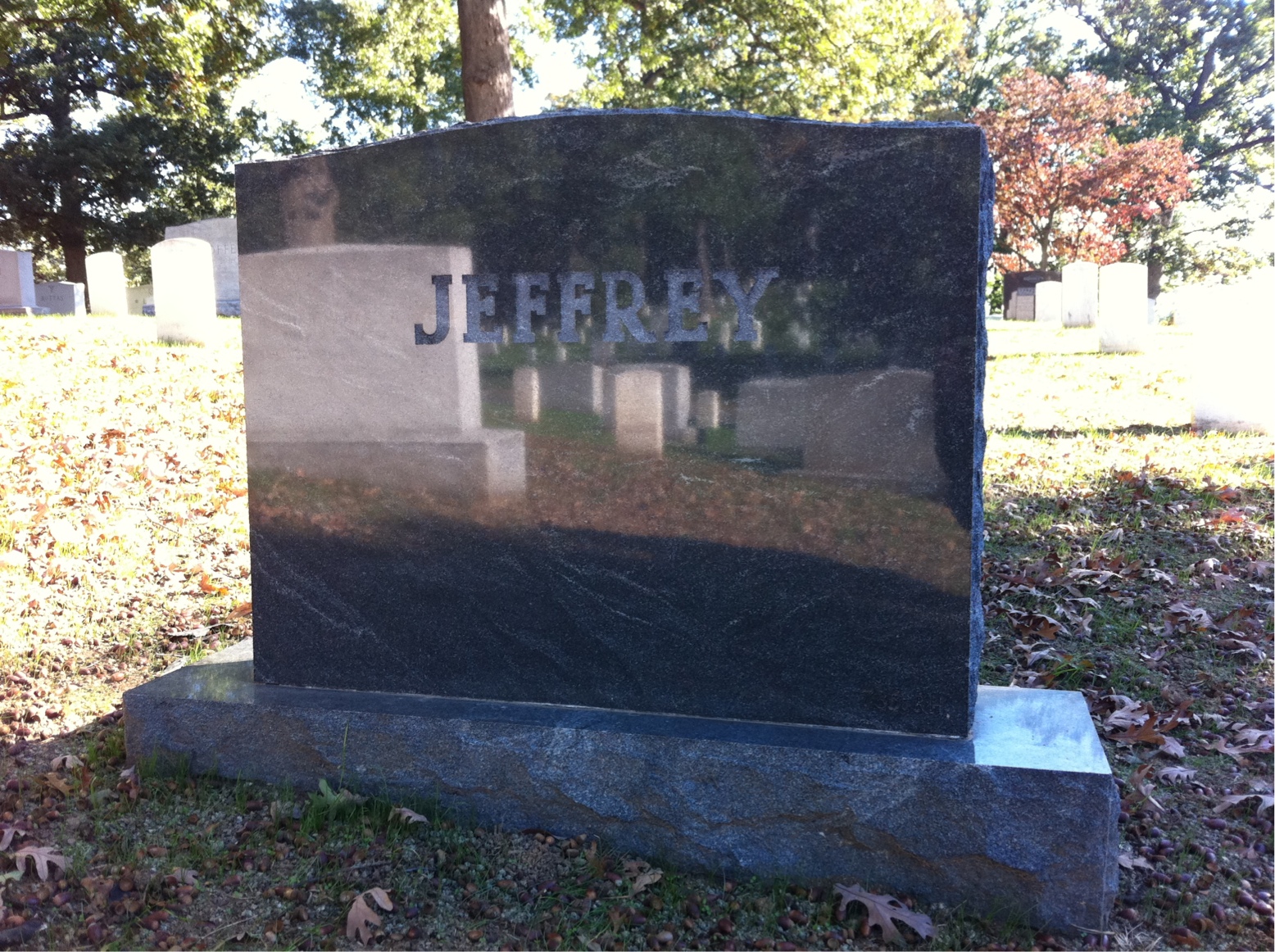 Back of headstone — Thomas Jeffrey
