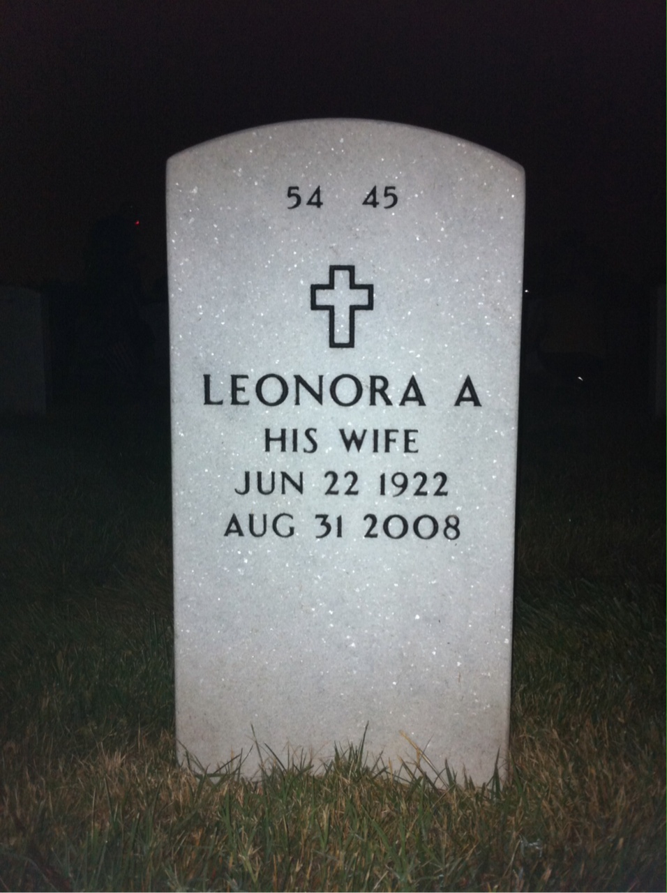 Back of headstone — Jerome Berrent