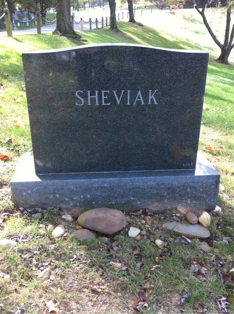 Back of headstone — Frank Sheviak