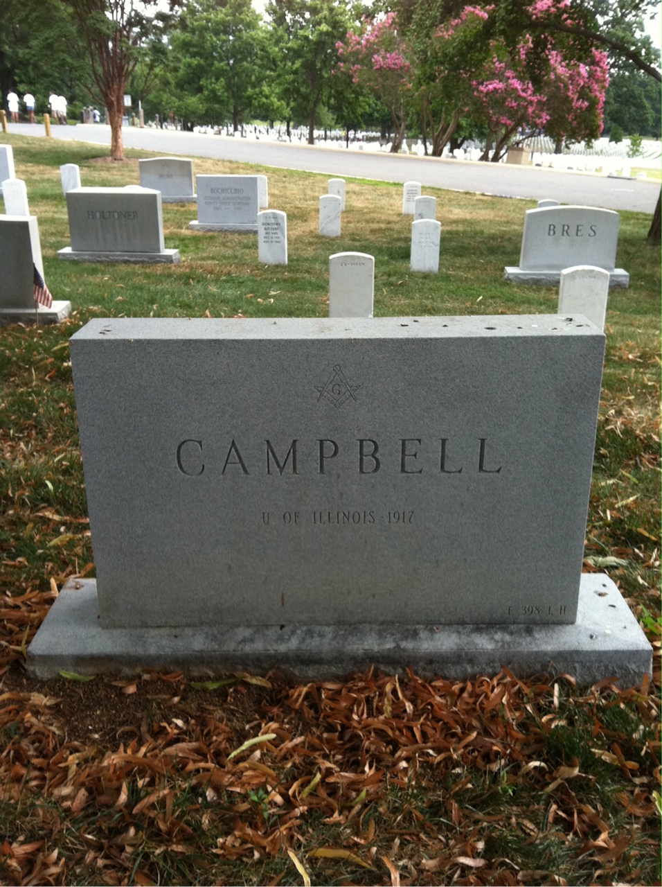 Back of headstone — William Elmer Campbell