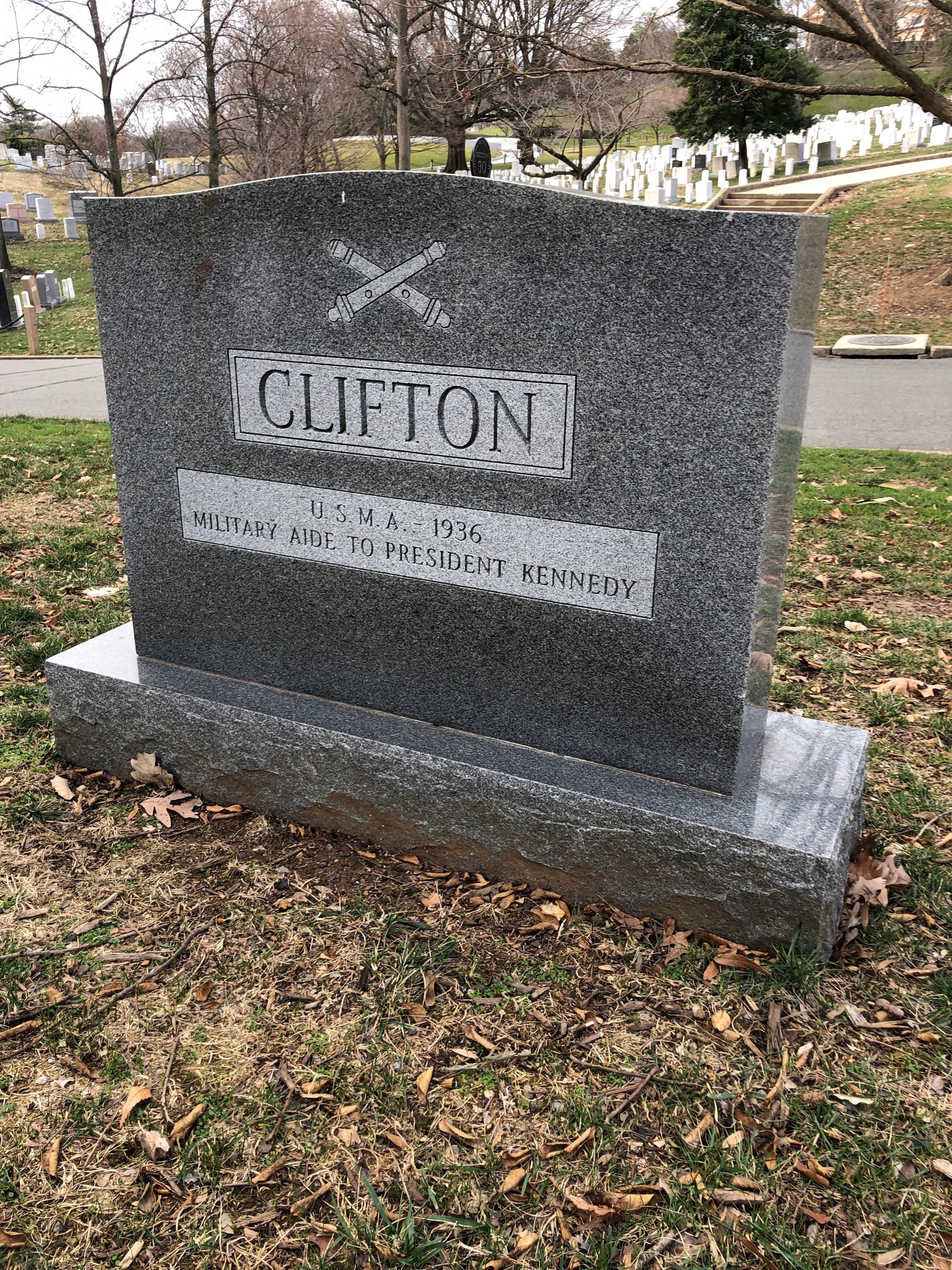 Back of headstone — Chester Clifton