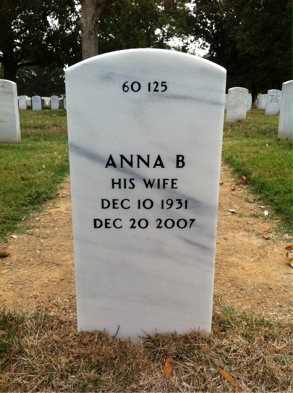 Back of headstone — Robert Bauer