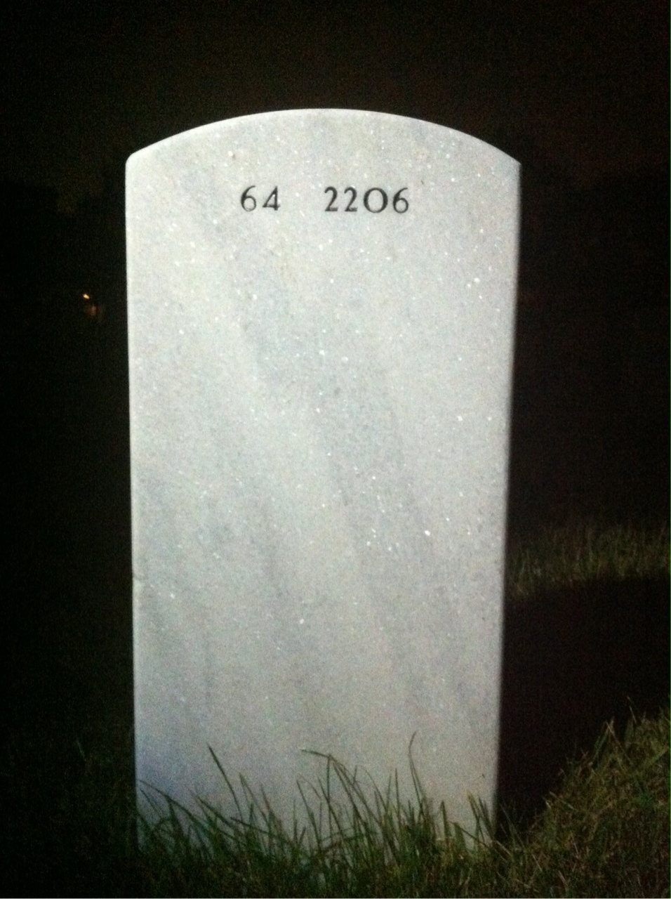 Back of headstone — Christopher Erberich