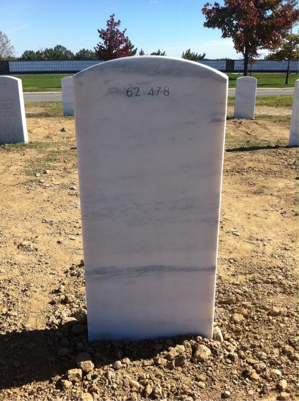 Back of headstone — Toby David Kirchman