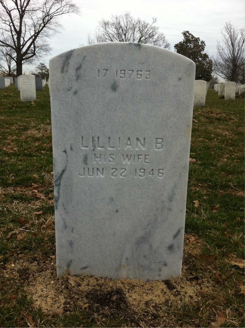 Back of headstone — Ferdinand Molkow