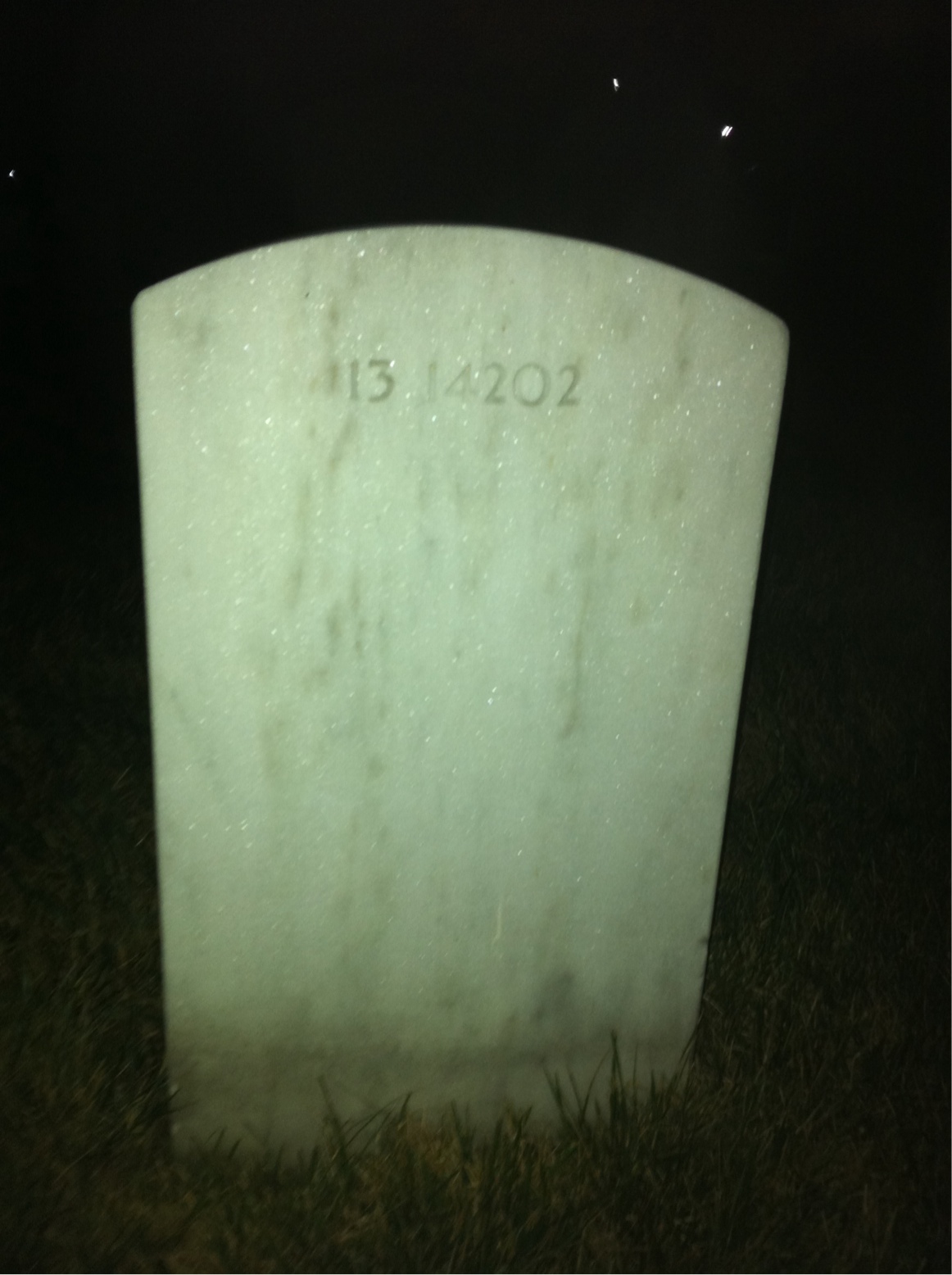 Back of headstone — Thomas Morris
