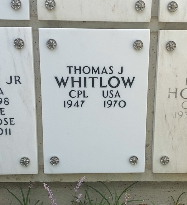 Headstone of Thomas James Whitlow Jr.