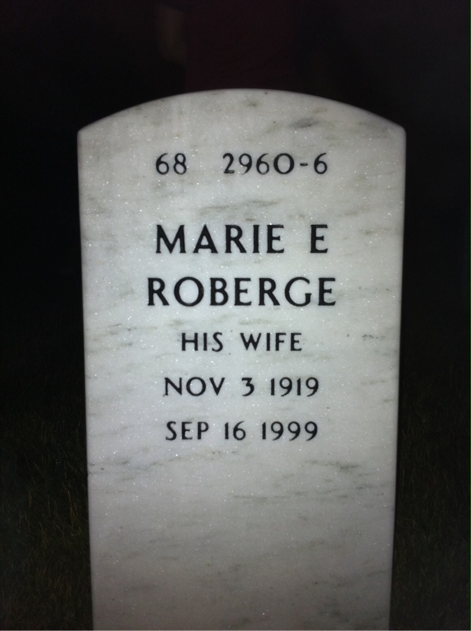 Back of headstone — Talbott Collins