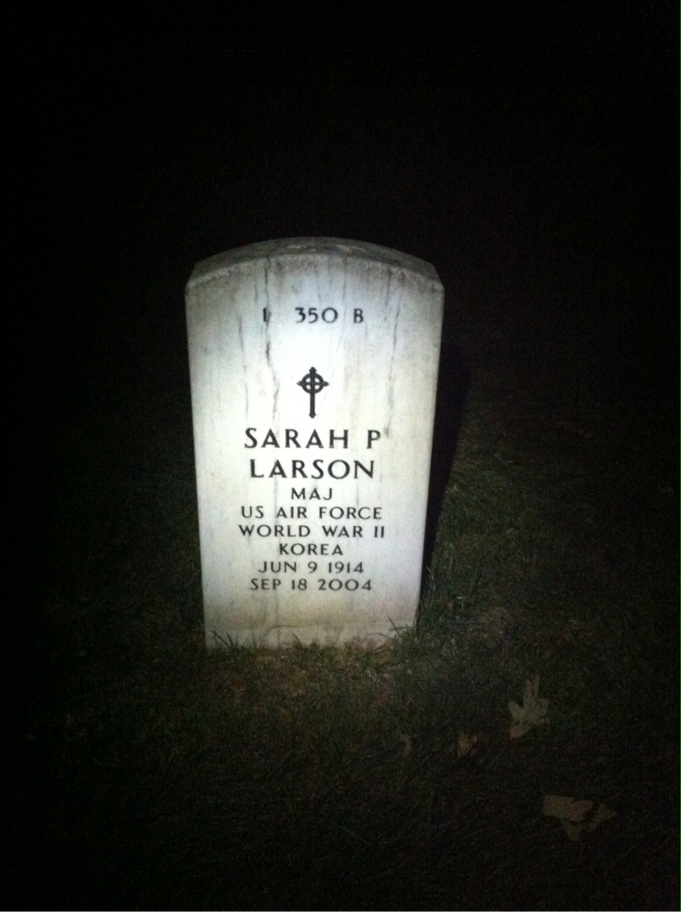 Back of headstone — Norman Larson
