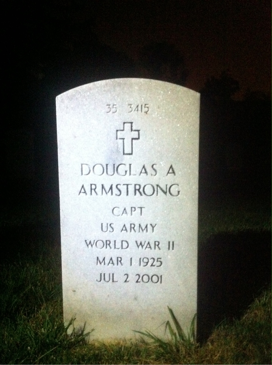 Back of headstone — Nan Armstrong