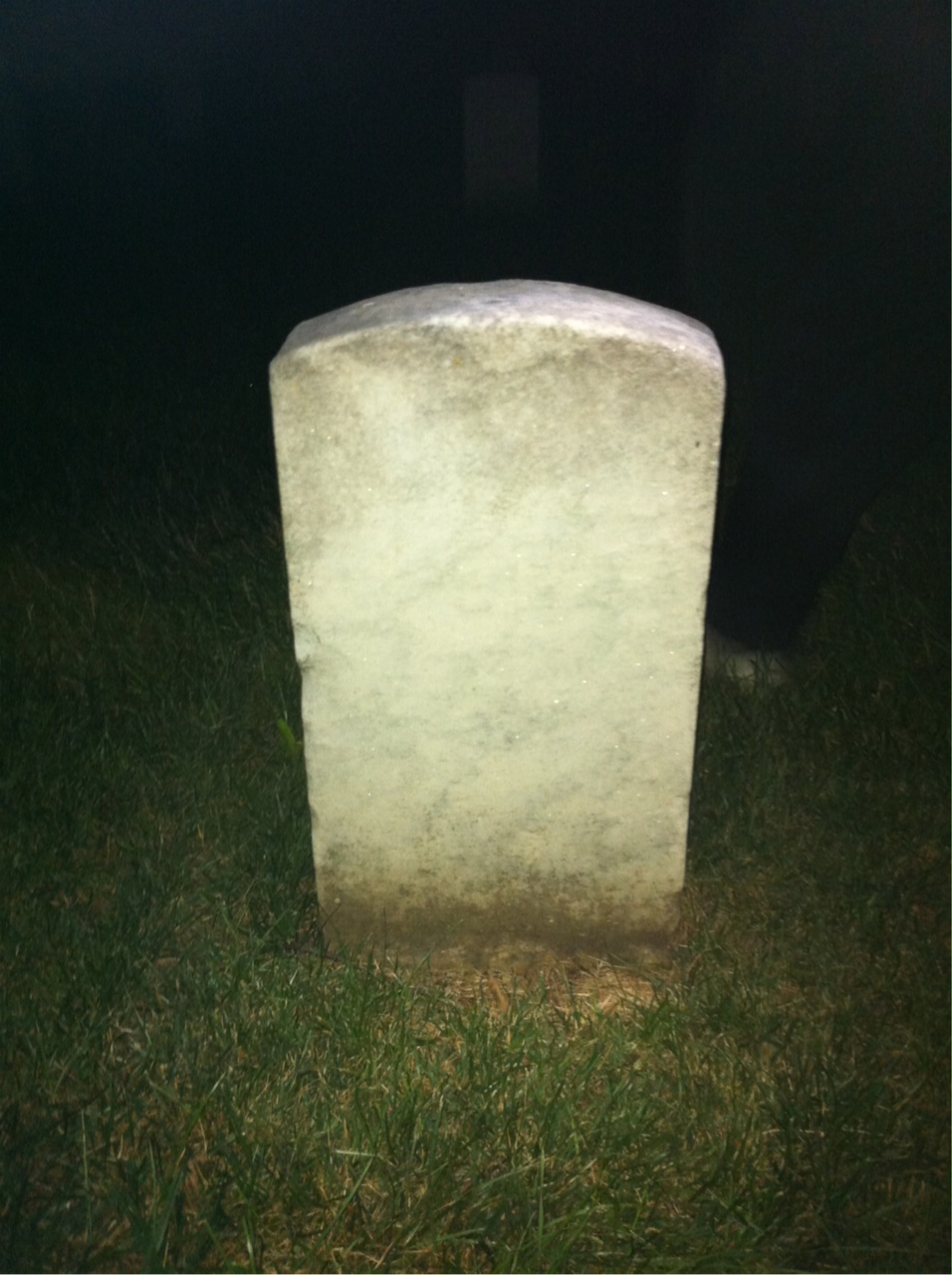 Back of headstone — James Aden