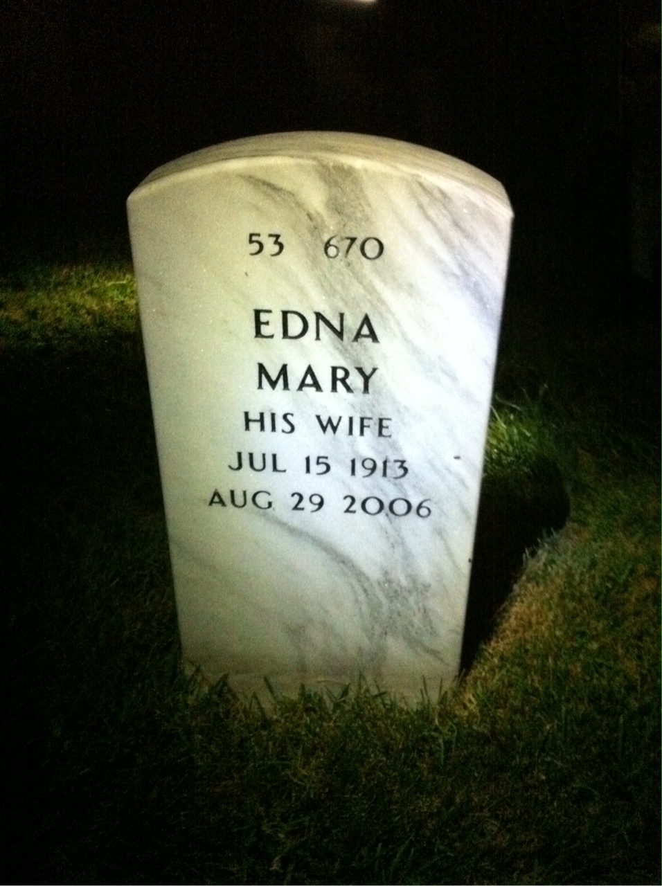 Back of headstone — Jeremiah Twohig