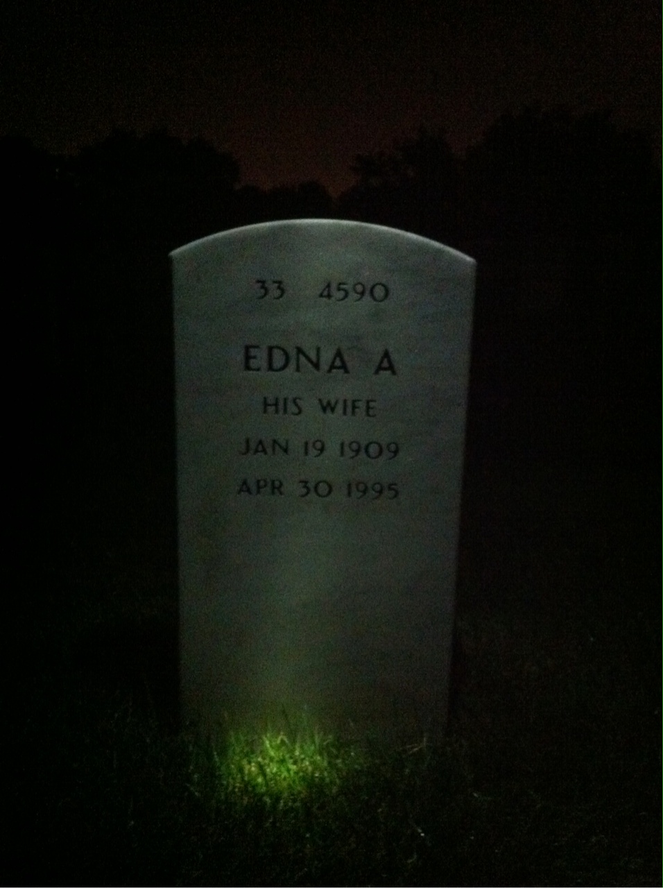 Back of headstone — Horace Carmichael
