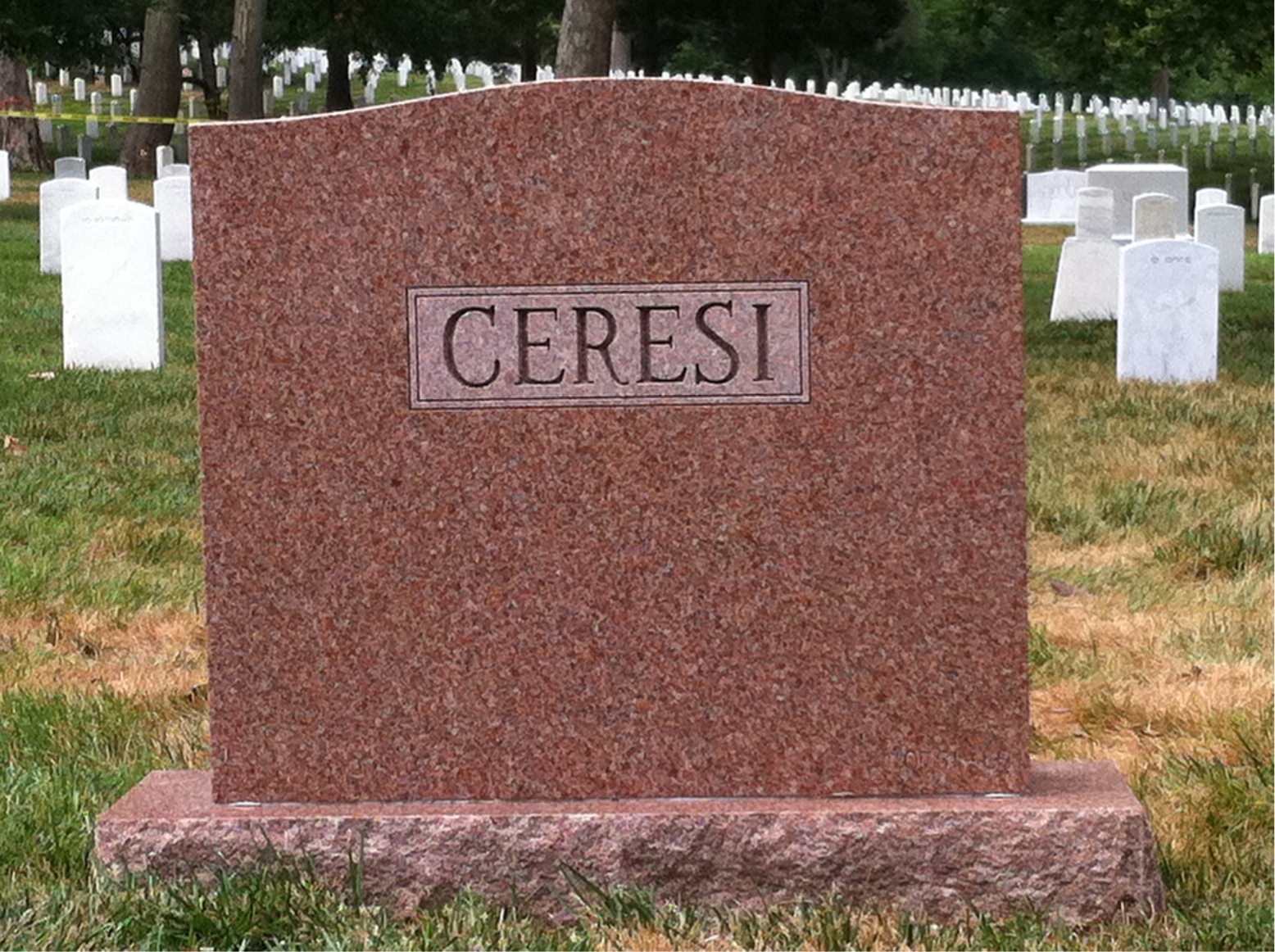 Back of headstone — Anthony Ceresi