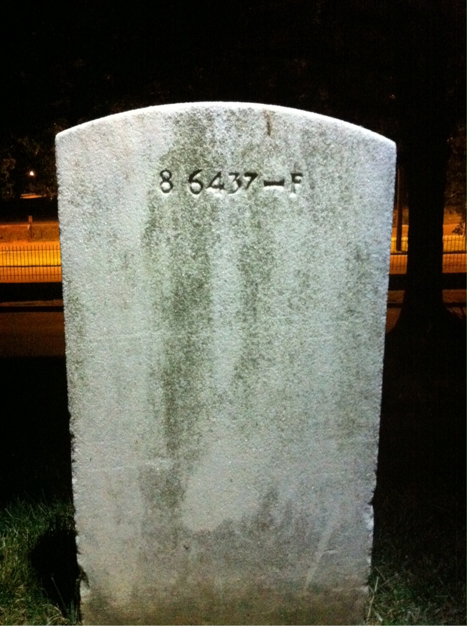 Back of headstone — Walter Lee Swain