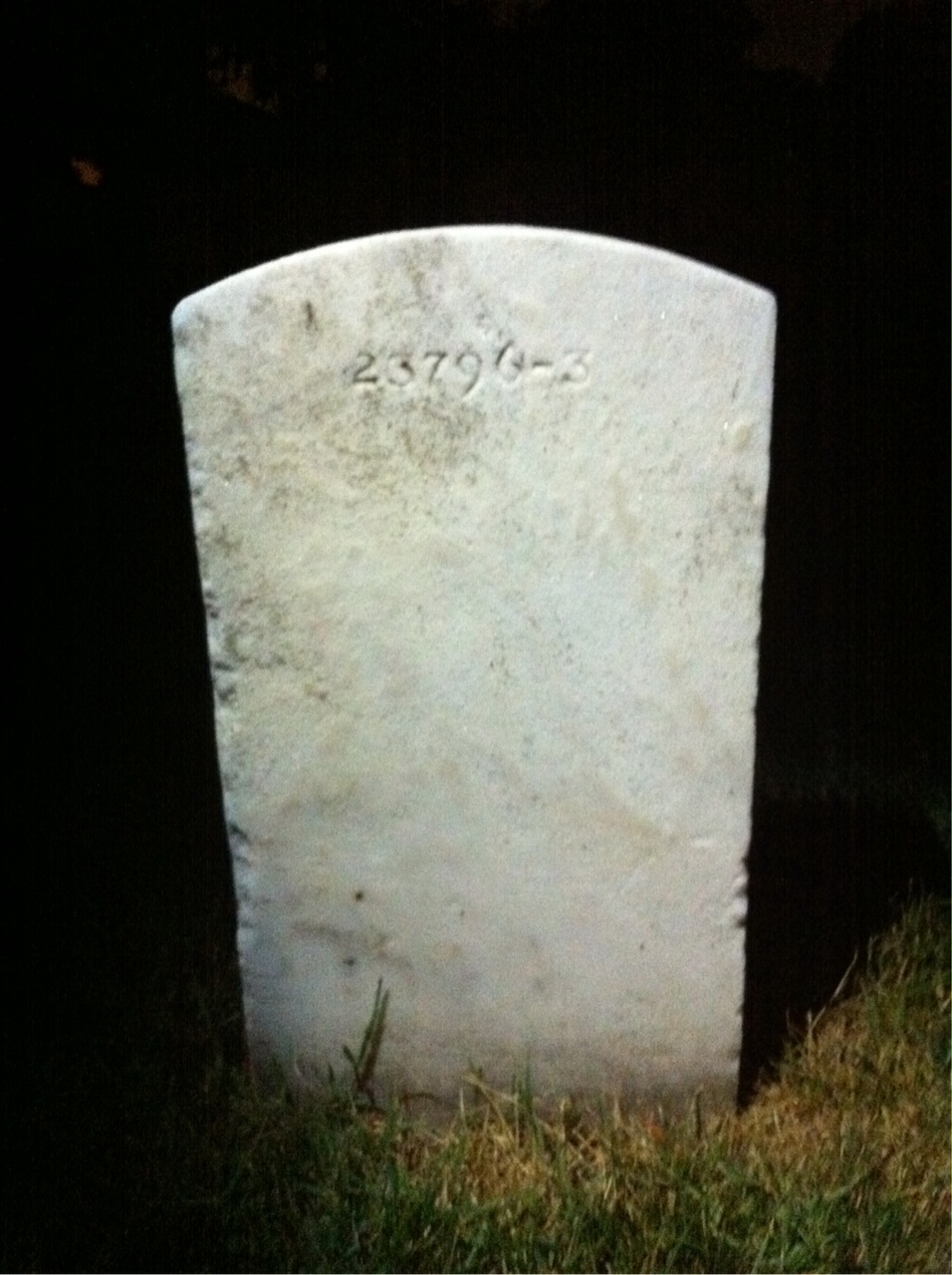 Back of headstone — George Brown