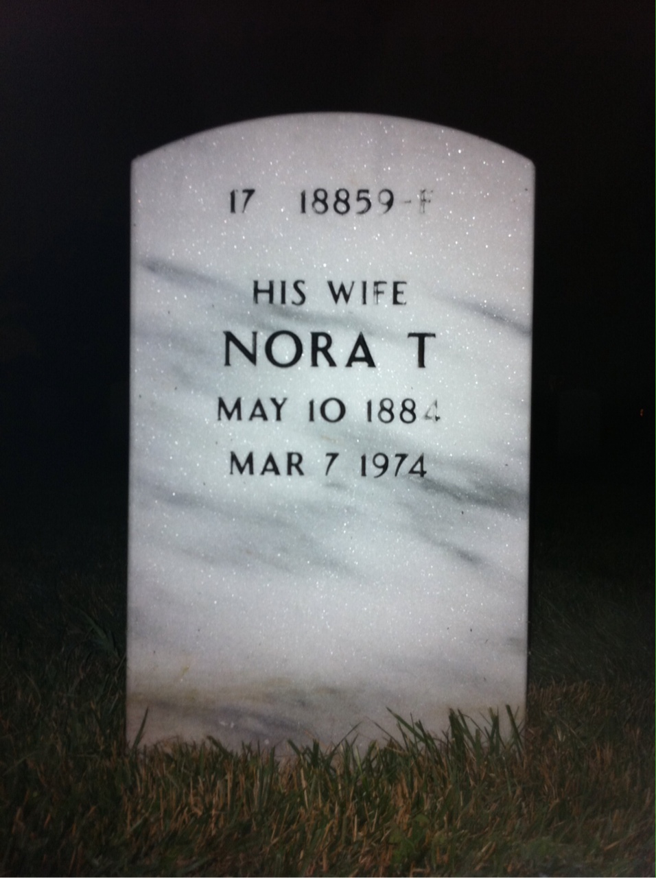 Back of headstone — Francis Warnecke