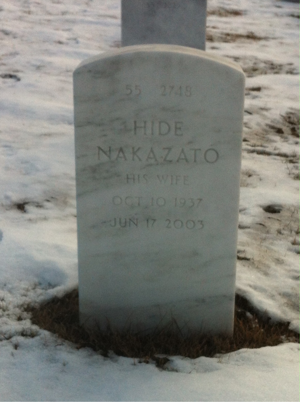 Back of headstone — Wayne Lawrence Sheridan