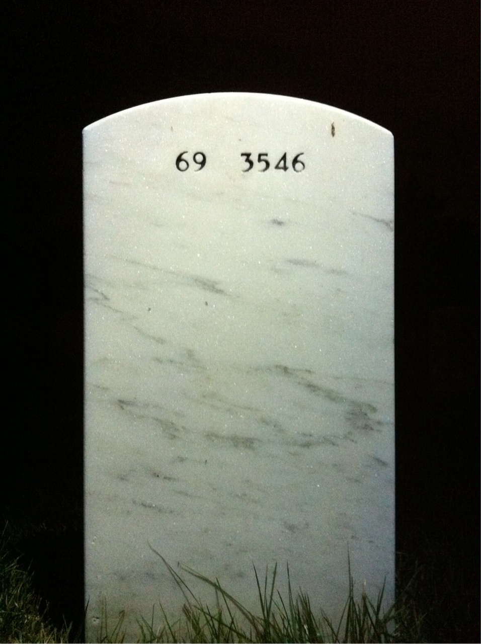 Back of headstone — Carl Johansen