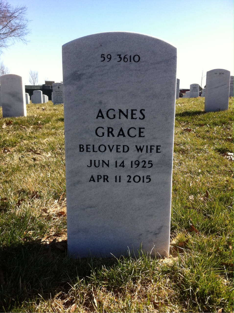Back of headstone — Billie Mcdonald