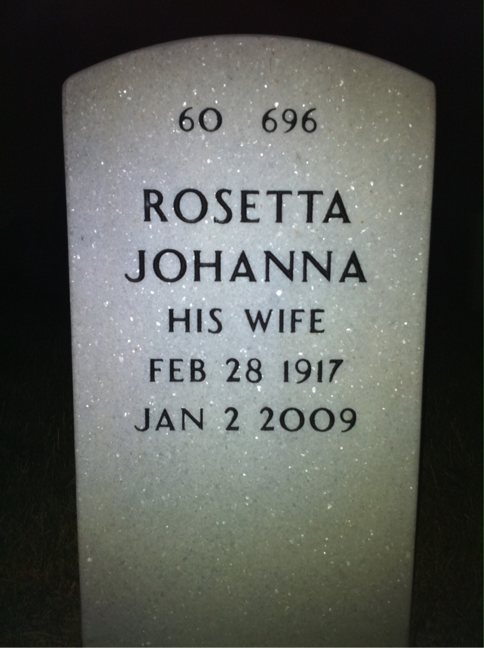 Back of headstone — Leo Kerin