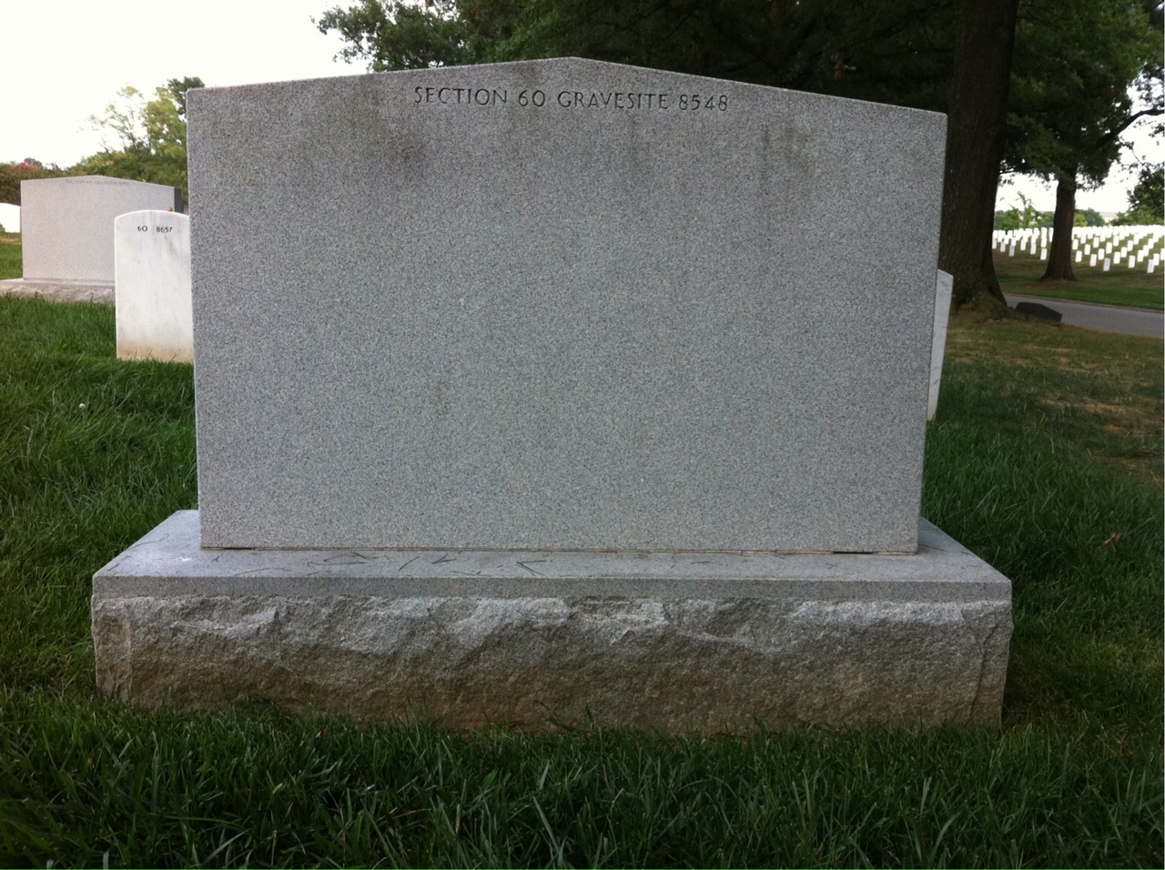 Back of headstone — Robert Woods
