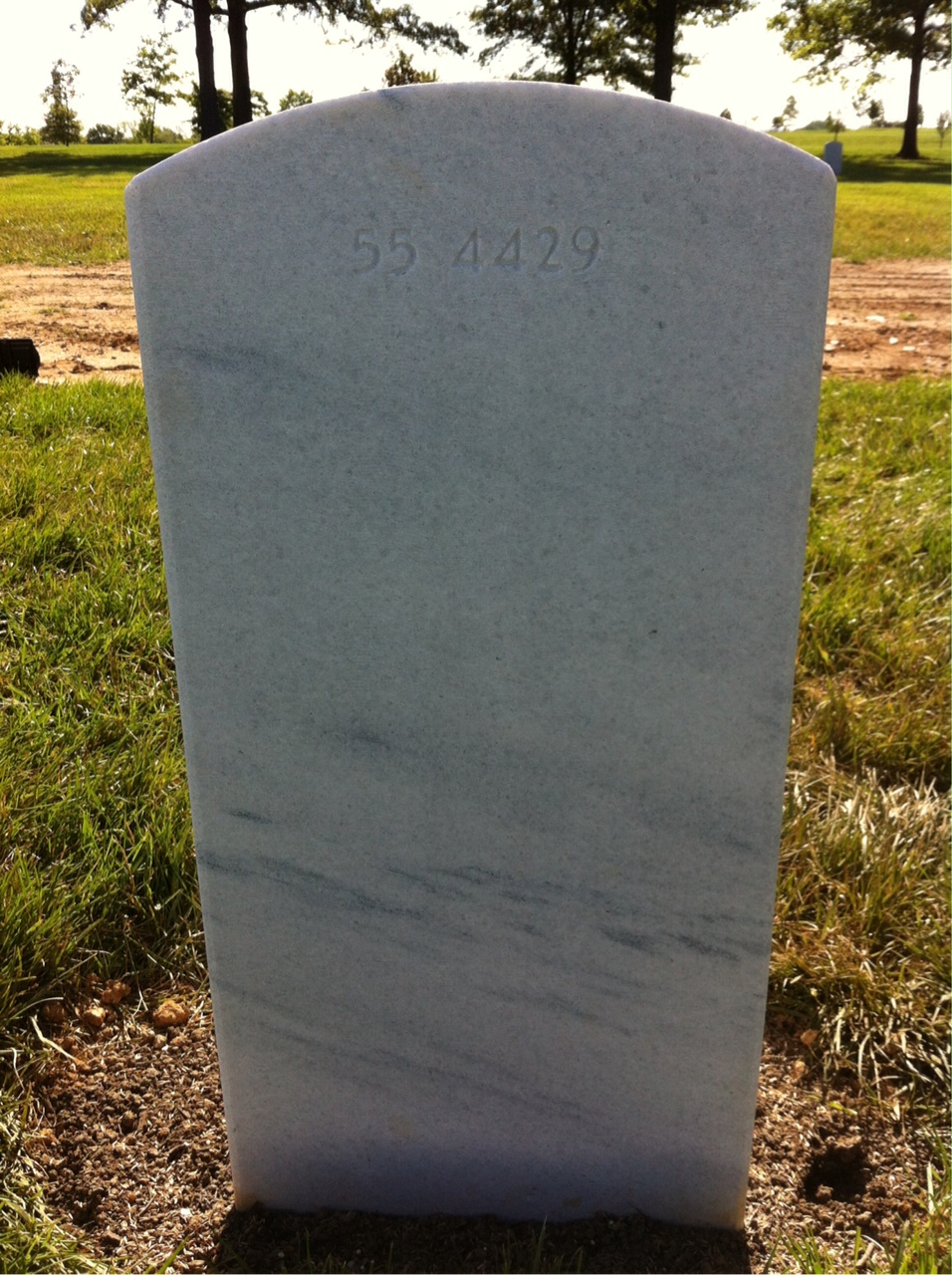 Back of headstone — William Baughman
