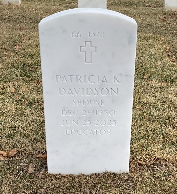 Back of headstone — Gordon Davidson
