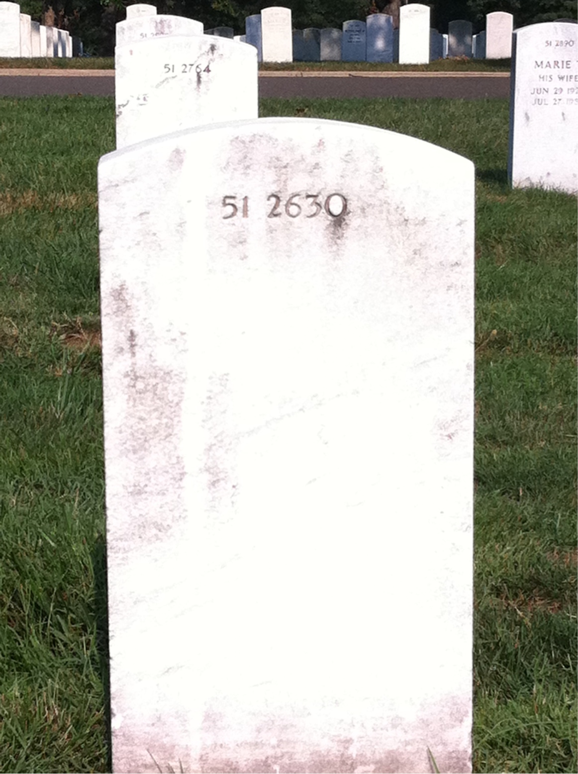 Back of headstone — Paul Anzelone
