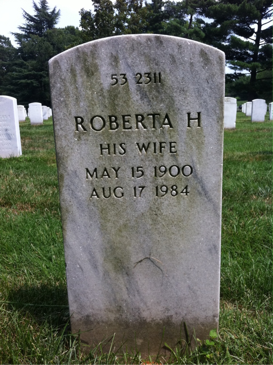 Back of headstone — Charles Crim