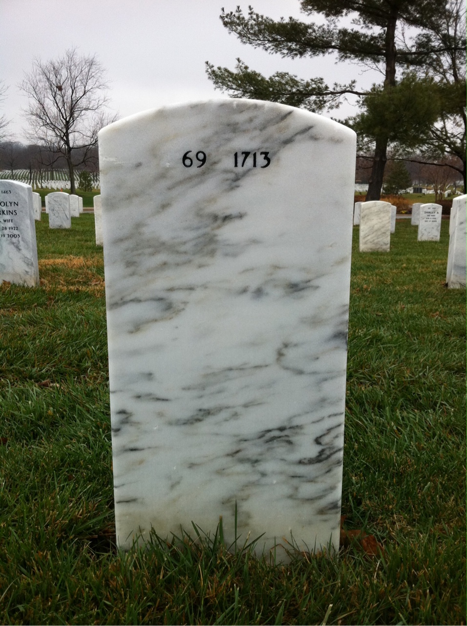 Back of headstone — William Zavaglia