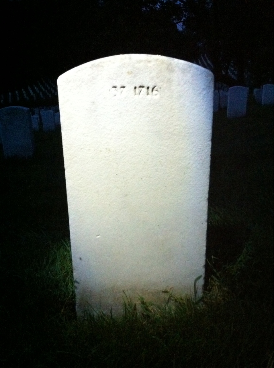 Back of headstone — William E Dale