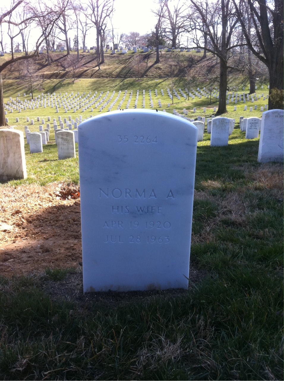 Back of headstone — William P Shattuck