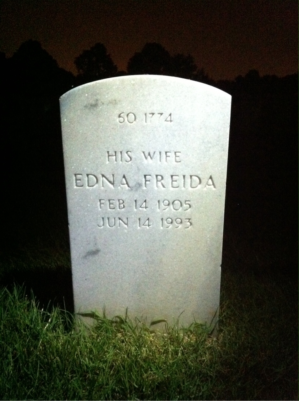 Back of headstone — Victor M Klein