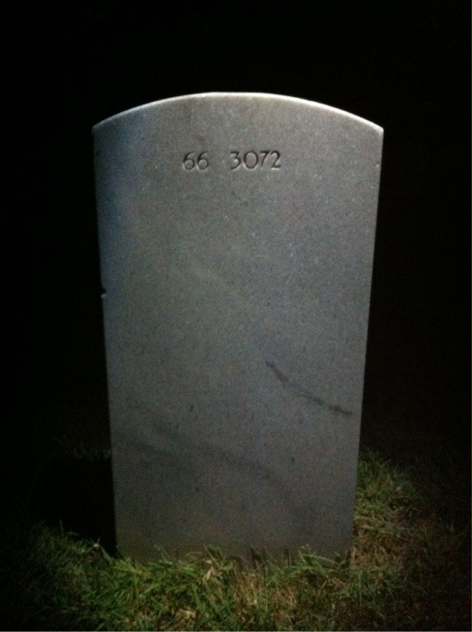 Back of headstone — William E Dunn
