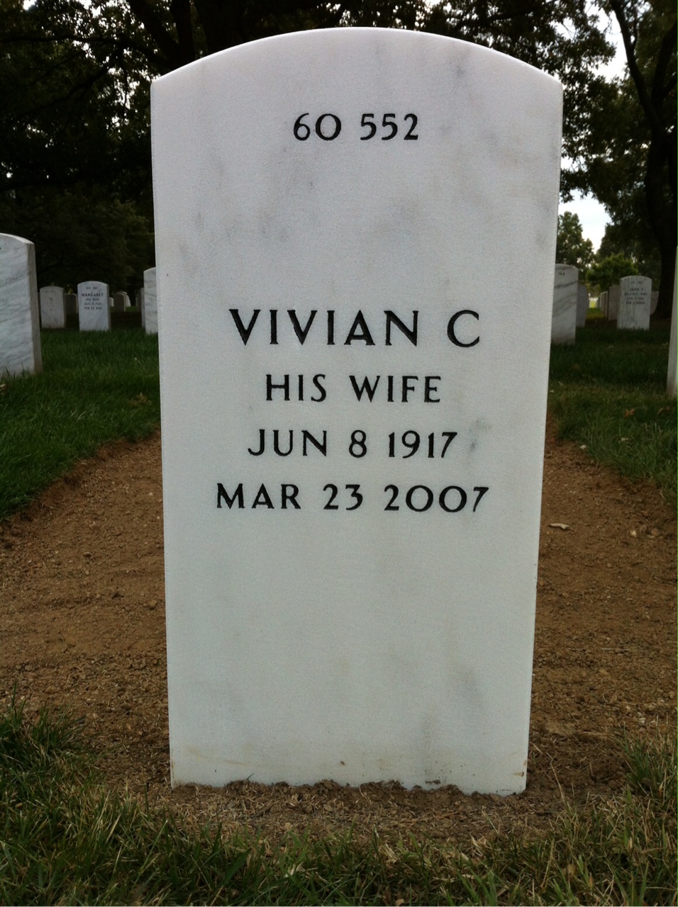 Back of headstone — Irvin Carpenter