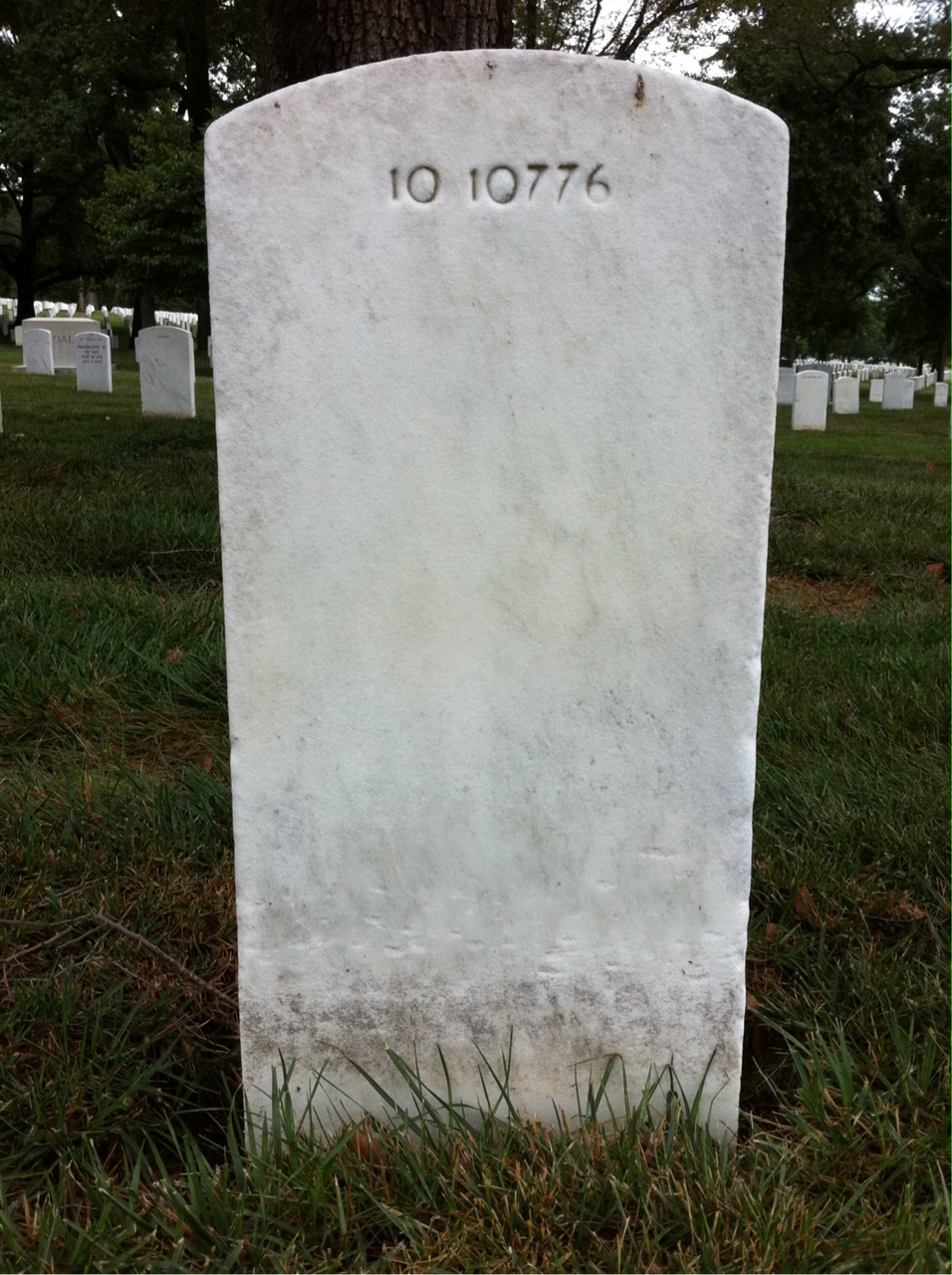 Back of headstone — Grace Adams